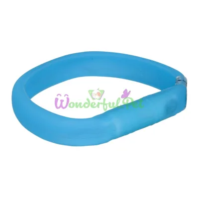 Ошейник Trixie силиконовый светящийся USB Flash L-XL 70 cм / 30 мм (синий)