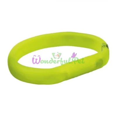 Trixie USB LED Silicone Dog Collar Green M-L