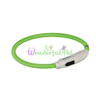 Ошейник для кошек Trixie полиуретановый светящийся USB Flash 35 cм / 7 мм (зеленый)