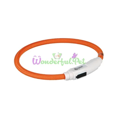 Ошейник для кошек Trixie полиуретановый светящийся USB Flash 35 cм / 7 мм (оранжевый)