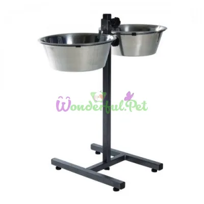 Стійка з мисками для собак Trixie 2 x 4,5 л / 28 см, h=60 см