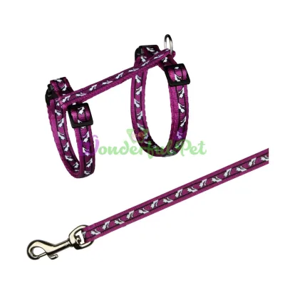 Trixie Nylon Cat Harness with Cat Print and Leash (assorted)