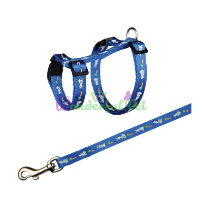 Шлея з повідцем для кролика Trixie з морквинками, нейлон (у кольоровому асортименті)