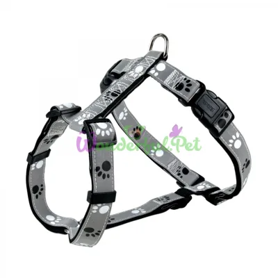 Trixie Nylon Silver Reflective Harness S-M 40-65 cm / 20 mm (Grey)