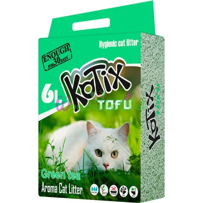 Наповнювач для котів KOTIX TOFU Green Tea, 6 л