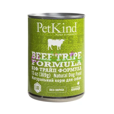 Натуральный влажный корм для собак PetKind Beef Tripe Formula 369 г