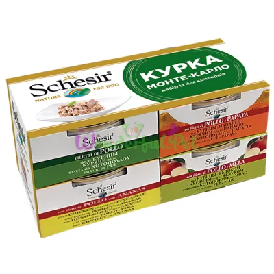 Натуральные консервы Schesir DOG Chicken набор 4 шт. х 150 г