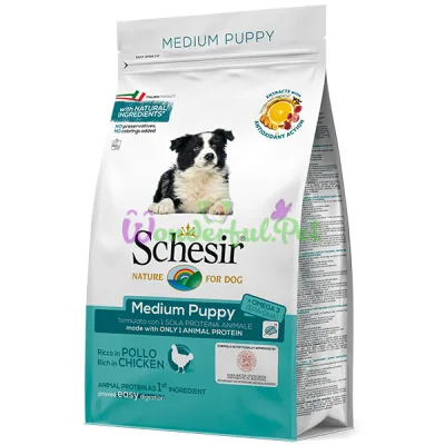 Π‘ΡΡ
ΠΎΠΉ ΠΊΠΎΡΠΌ Schesir Dog Medium Puppy Chicken 12 ΠΊΠ³