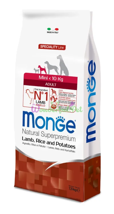 Сухий корм MONGE DOG Mini Adult Lamb Rice Potato 7.5 кг