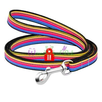 Поводок WAUDOG Nylon, рисунок Линии 1 10 мм x 122 см Нейлон Разноцветный
