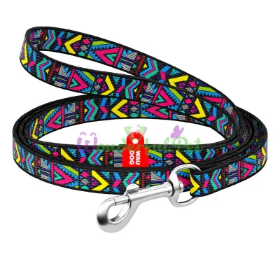 Поводок WAUDOG Nylon, рисунок Инди 10 мм x 122 см Нейлон Разноцветный
