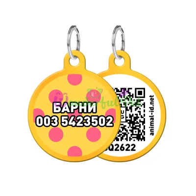 ΠΠ΄ΡΠ΅ΡΠ½ΠΈΠΊ WAUDOG Smart ID Ρ QR ΠΏΠ°ΡΠΏΠΎΡΡΠΎΠΌ, ΡΠΈΡΡΠ½ΠΎΠΊ ΠΠ΅Π»ΡΠ°Ρ ΠΏΠΎΠ»ΡΠΊΠ°, ΠΊΡΡΠ³, 30 ΠΌΠΌ, Π·ΠΎΠ»ΠΎΡΠΎ 30 ΠΌΠΌ ΠΠ»ΡΠΌΠΈΠ½ΠΈΠΉ Π·ΠΎΠ»ΠΎΡΠΎ