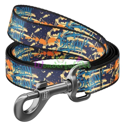 Поводок WAUDOG Nylon, рисунок Бэтмен Джинс 10 мм x 122 см нейлон Разноцветный