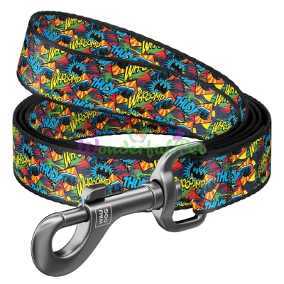 Поводок WAUDOG Nylon, рисунок Бэтмен Яркий 10 мм x 122 см нейлон Разноцветный