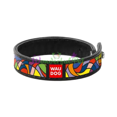 Браслет WAUDOG Design, рисунок Витраж 15 мм 21-23см кожа Черный