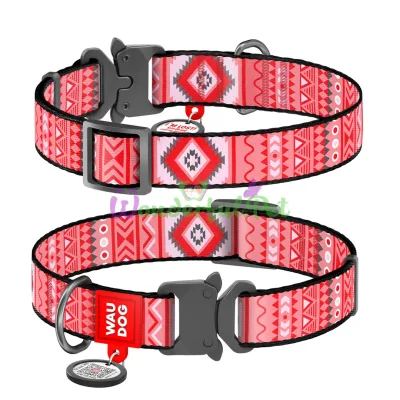 ΠΡΠ΅ΠΉΠ½ΠΈΠΊ WAUDOG Nylon Ρ QR ΠΏΠ°ΡΠΏΠΎΡΡΠΎΠΌ, ΡΠΈΡΡΠ½ΠΎΠΊ ΠΡΠ½ΠΎ ΠΊΡΠ°ΡΠ½ΡΠΉ, ΠΌΠ΅ΡΠ°Π»Π»ΠΈΡΠ΅ΡΠΊΠ°Ρ ΠΏΡΡΠΆΠΊΠ°-ΡΠ°ΡΡΠ΅ΠΊΡ M 25 ΠΌΠΌ 31-49 ΡΠΌ ΠΠ΅ΠΉΠ»ΠΎΠ½ ΠΡΠ°ΡΠ½ΡΠΉ