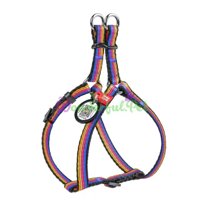 Шлея WAUDOG Nylon с QR паспортом, рисунок Линии 1 10 мм ОГ 28-40 см ОШ 28-40 см нейлон Разноцветный