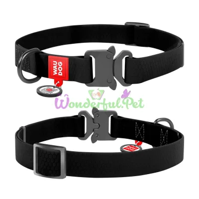 Ошейник WAUDOG Waterproof с QR паспортом, водостойкий, металлическая пряжка-фастекс S 20 мм 24-40 см COLLARTEX оранжевый