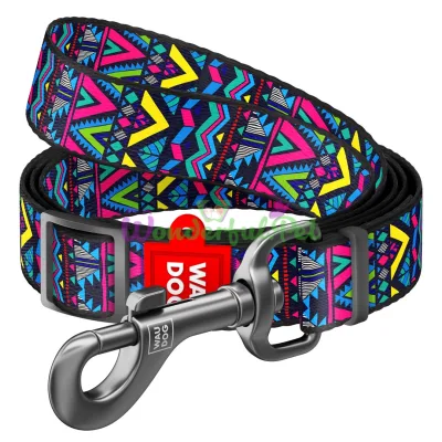 Поводок WAUDOG Nylon, регулируемый, рисунок Инди 25 мм 152-183 см нейлон Разноцветный