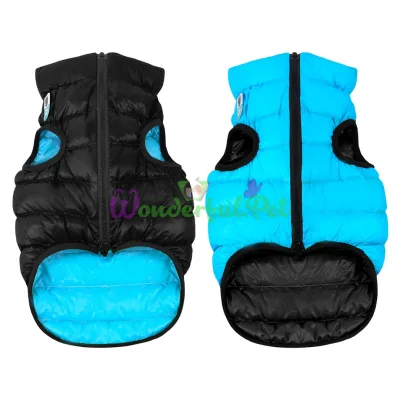 AiryVest Reversible Dog Jacket Black-Blue, Size M40