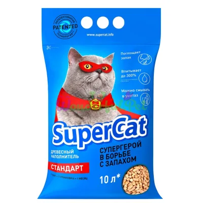 Наполнитель SuperCat СТАНДАРТ, древесный, 3 кг