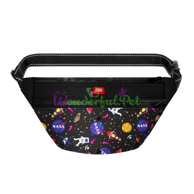 Поясная сумка-бананка WAUDOG Textile для корма и аксессуаров, рисунок NASA, размер 33*17*10 см
