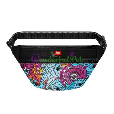 Поясная сумка-бананка WAUDOG Textile для корма и аксессуаров, рисунок Лето, размер 33*17*10 см