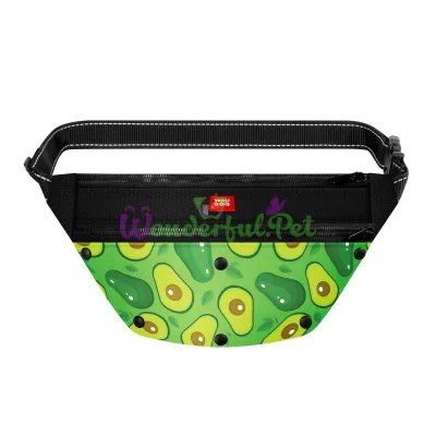 Поясная сумка-бананка WAUDOG Textile для корма и аксессуаров, рисунок Авокадо, размер 33*17*10 см