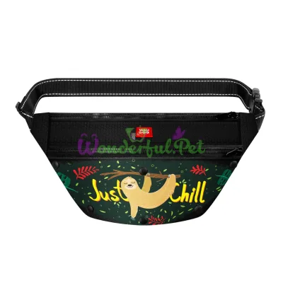 Поясная сумка-бананка WAUDOG Textile для корма и аксессуаров, рисунок Ленивец, размер 33*17*10 см