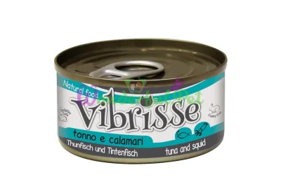 VIBRISSE Canned Cat Food, Tuna with Squid, 70 g