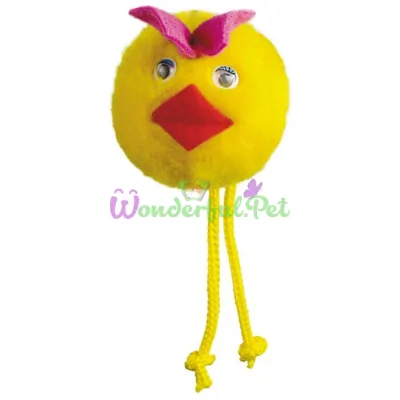 Игрушка для кошек Природа Мяч с веревочками на резинке Утенок d=5 см (плюш)