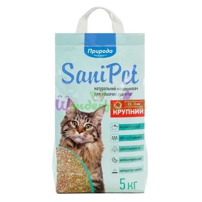 Наполнитель туалета для кошек Природа Sani Pet 5 кг (бентонитовый крупный)