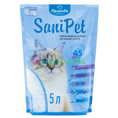 Наполнитель туалета для кошек Природа Sani Pet 5 л (силикагелевый)
