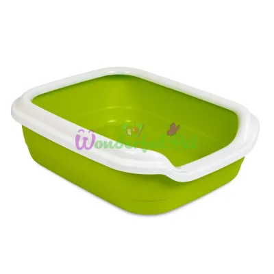 Туалет для котів Природа з бортиком Comfort 30 x 41 x 13,5 см (зелений)