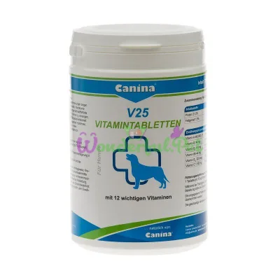 ΠΠΈΡΠ°ΠΌΠΈΠ½Ρ Π΄Π»Ρ ΡΠΎΠ±Π°ΠΊ Canina V25 210 ΡΠ°Π±Π»Π΅ΡΠΎΠΊ 700 Π³ (ΠΌΡΠ»ΡΡΠΈΠ²ΠΈΡΠ°ΠΌΠΈΠ½)