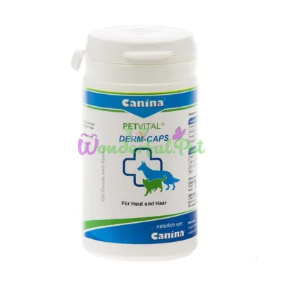 Витамины для кошек и собак Canina PETVITAL Dеrm-Caps 100 капсул 40 г (для кожи и шерсти)