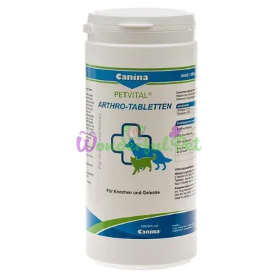 Добавка для кошек и собак Canina PETVITAL Arthro-Tabletten 1000 таблеток 1 кг (для суставов)