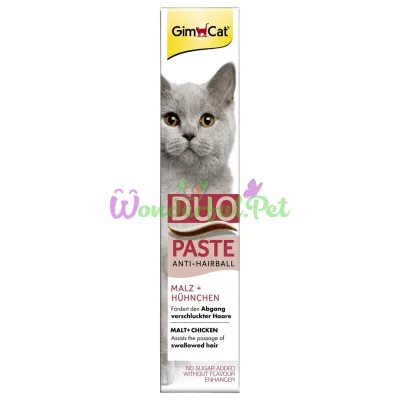 Паста Gimcat DUO для выведения шерсти курица 50г
