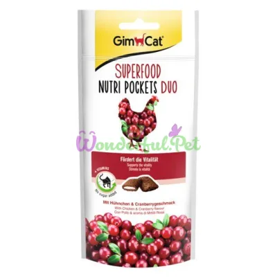 Nutri Pockets SUPERFOOD DUO д кошек с клюквой и курицей, 60 г
