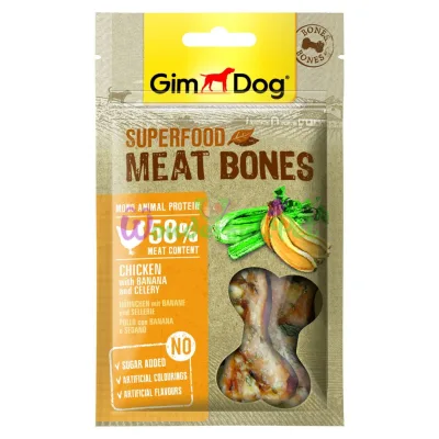 GimDog Superfood Π΄/ΡΠΎΠ±Π°ΠΊ ΠΡΡΠ½ΡΠ΅ ΠΊΠΎΡΡΠΎΡΠΊΠΈ, ΠΊΡΡΠΈΡΠ° Ρ Π±Π°Π½Π°Π½ΠΎΠΌ ΠΈ ΡΠ΅Π»ΡΠ΄Π΅ΡΠ΅Π΅ΠΌ, 70g