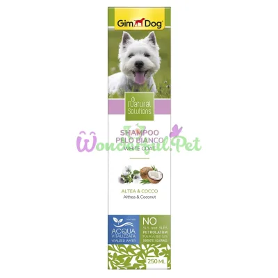 Шампунь Natural Solutions, для собак с белой шерстью, 250 ml, GimDog