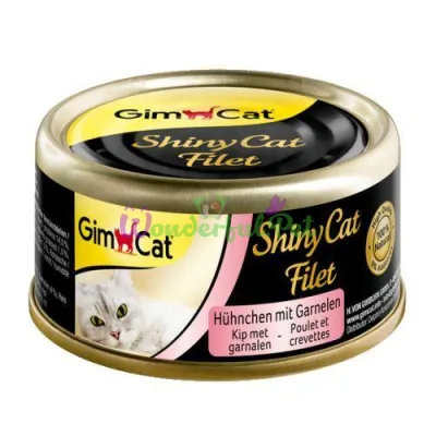 Влажный корм GimCat Shiny Cat Filet 70 г курица и креветки