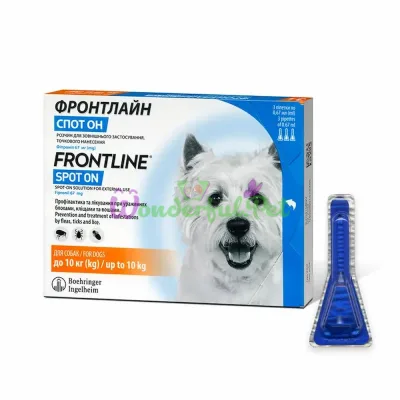 ΠΠ°ΠΏΠ»ΠΈ Π½Π° Ρ
ΠΎΠ»ΠΊΡ Π΄Π»Ρ ΡΠΎΠ±Π°ΠΊ Boehringer Ingelheim Frontline (Π€ΡΠΎΠ½ΡΠ»Π°ΠΉΠ½) ΠΎΡ 2 Π΄ΠΎ 10 ΠΊΠ³, 1 ΠΏΠΈΠΏΠ΅ΡΠΊΠ° (ΠΎΡ Π²Π½Π΅ΡΠ½ΠΈΡ
ΠΏΠ°ΡΠ°Π·ΠΈΡΠΎΠ²)