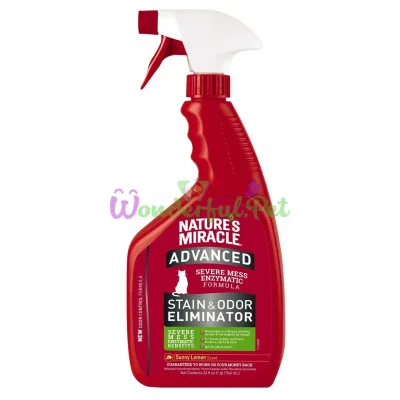 Спрей-устранитель Nature's Miracle Advanced Stain and Odor Eliminator Sunny Lemon Scent для удаления пятен и запахов от кошек 946 мл