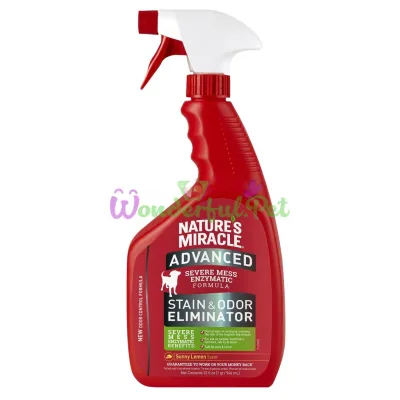 Спрей-устранитель Nature's Miracle Advanced Stain and Odor Eliminator Sunny Lemon Scent для удаления пятен и запахов от собак 946 мл