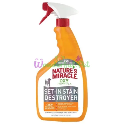 Спрей-устранитель Nature's Miracle Set-In Stain Destroyer Oxy Formula для удаления пятен и запахов от собак, с формулой активного кислорода 946 мл