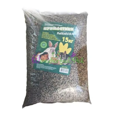 Кукурудзяний пелетирований наповнювач Пухнастики Pellecorn , 15 кг