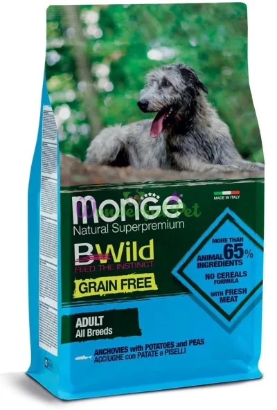 Сухой корм MONGE DOG BWILD GRAIN FREE Anchovies 15 кг