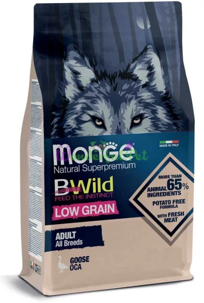 Сухой корм MONGE DOG BWILD LOW GRAIN Goose meat 15 кг