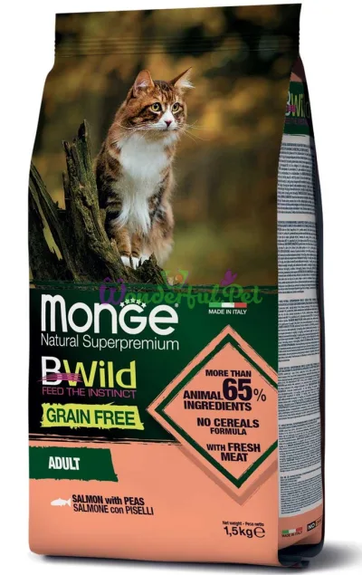 Monge Cat BWild Grain Free Salmon Dry Food 1.5 kg